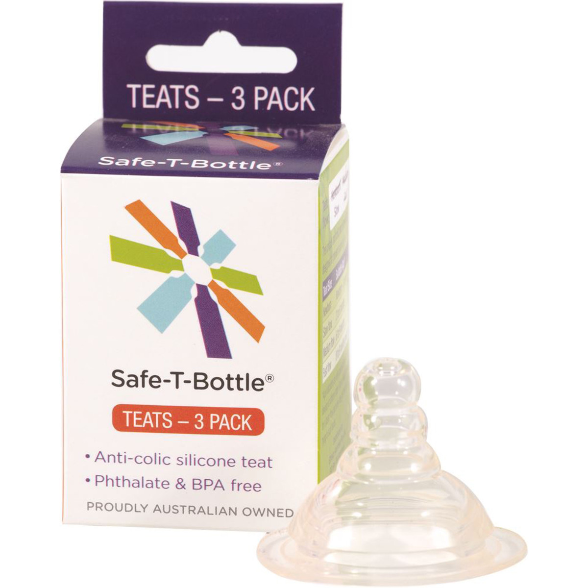 Safe-T Bottle Baby Bottle Teats Fast Flow x 3 Pack